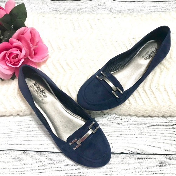 Coach and Four Shoes - Coach & Four Blue Faux Suede Loafers size 8